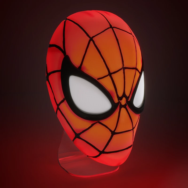 Galda lampa Paladone Spiderman Mask Light — tematisks Zirnekļcilvēka maskas dizains, ar USB barojama LED lampiņa, kompakta naktsgalda lampa