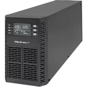 Qoltec 52281 nepārtrauktās barošanas avots (UPS) Dubultās pārveidošanas (Online) 2 kVA 2000 W 3 × F tipa kontaktligzdas