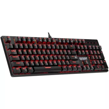 Mehāniskā tastatūra DEFENDER QUEST GK-596 — RGB fona apgaismojums, Anti-Ghosting, vadu savienojums, kompakts izkārtojums