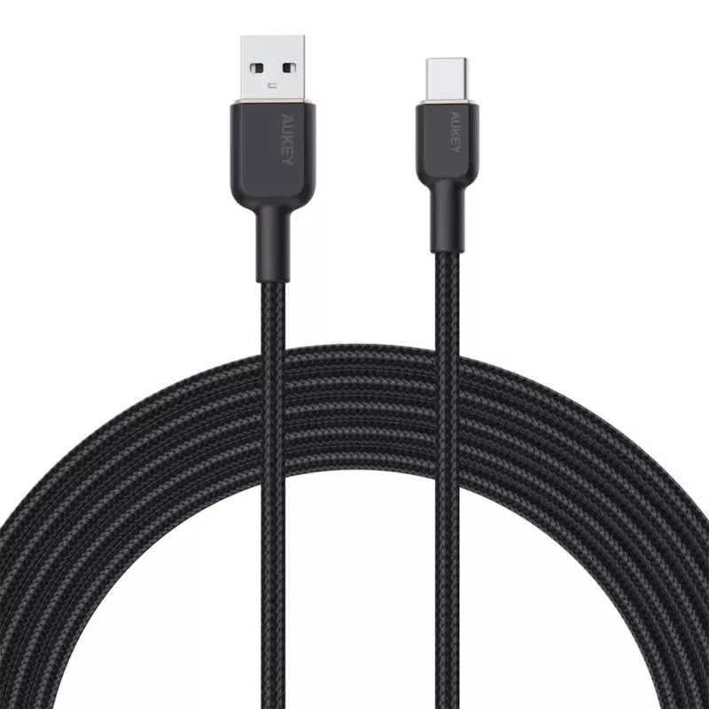 USB A uz USB C kabelis Aukey CB-NAC1, 1 m, pīts neilons, USB PD 60W, USB 2.0