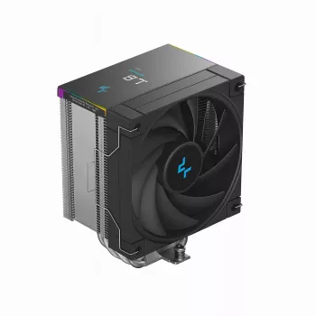 Dzesētājs DeepCool AK500S Digital SE — 120 mm ventilators, atbalsta LGA1700/AM5/AM4 un Intel LGA115x/1200 ligzdas, melns