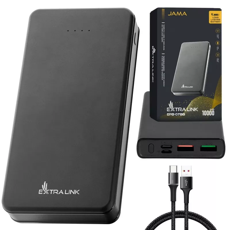 Pārnēsājamais ārējais akumulators Extralink EPB-078B 10000mAh