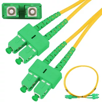 Extralink Patch Cord SC/APC-SC/APC, vienmoda, duplekss, G657A, 3mm, 2m