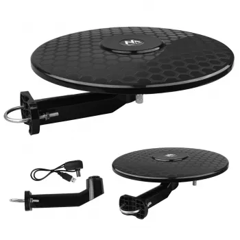Daudzvirzienu aktīvā TV antena MACLEAN MCTV-102, DVB-T/T2 HEVC, 174–230 & 470–698 MHz, USB 5V barošana, 75 Ω, āra/iekštelpu