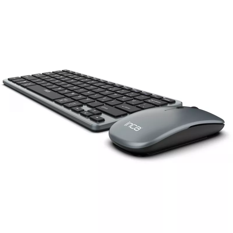 INCA IBK-572BT bezvadu tastatūras un peles komplekts, pelēkā krāsā