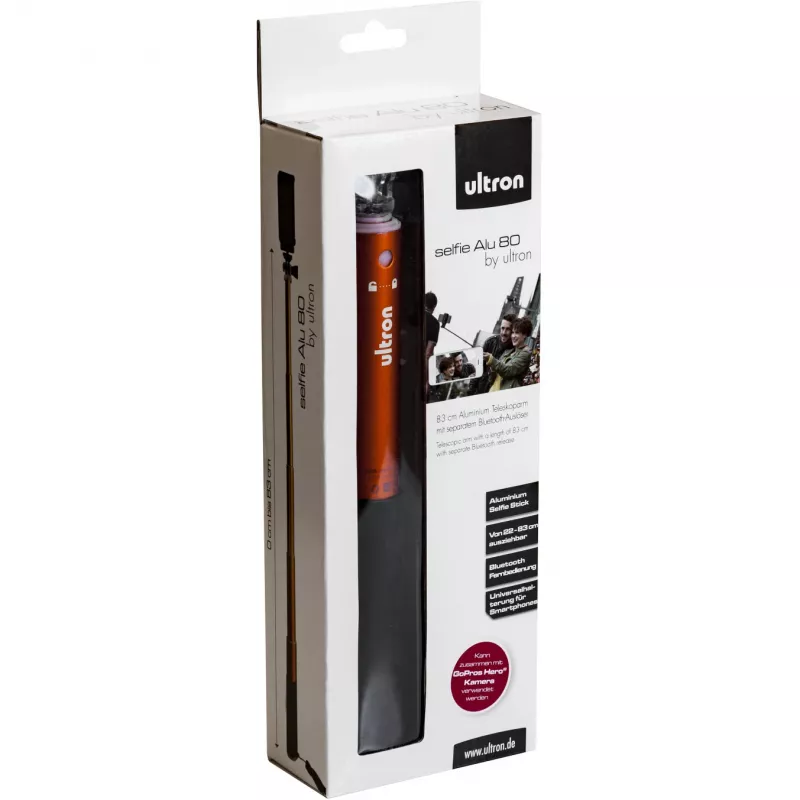 Selfie Stick Ultron Alu 80 Smartphone Melns Red