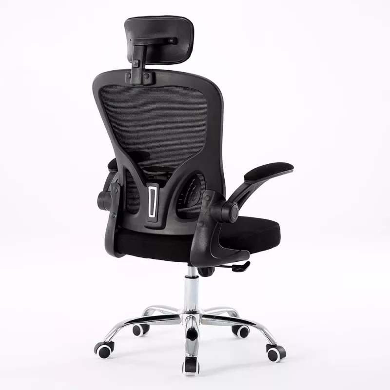 Top e shop DORY CZERŃ biroja krēsls — polsterēts sēdeklis, sieta atzveltne, 650×620 mm, augstums līdz 122 cm