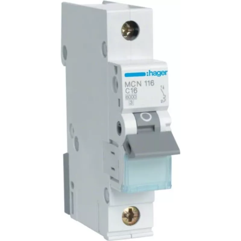 Hager MCN116 - 16 A - C-Type - 1 Module(e) - -25 - 60 °C - -25 - 80 °C - 17,5 mm