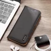 Dux Ducis Dux Ducis Hivo ādas maciņš ar atloku, dabīgās ādas kabatas futrālis kartēm un dokumentiem Samsung Galaxy S22+ (S22 Plus) melns