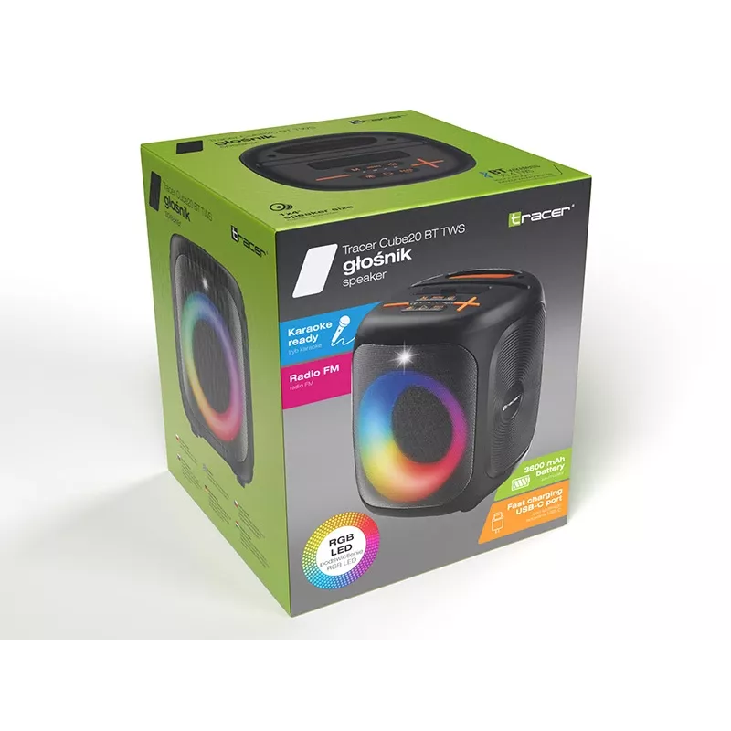 Bezvadu patiesi bezvadu (TWS) austiņas TRACER Cube20 melnas