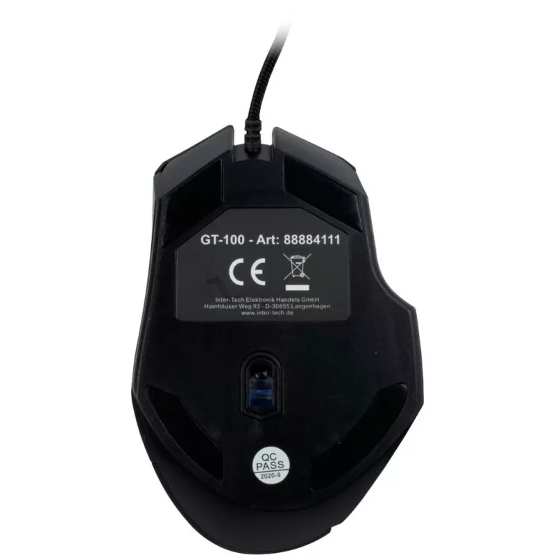 Inter-Tech GT-100 RGB pele labās rokas USB Type-A optiskā 6400 DPI (88884111)