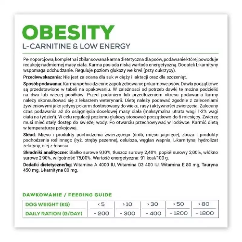 Mitrā suņu barība VETEXPERT Veterinary Diet Obesity suņiem 400 g bundža — mājputnu gaļa, pieaugušiem, ar zemu tauku saturu, augstu mitruma līmeni