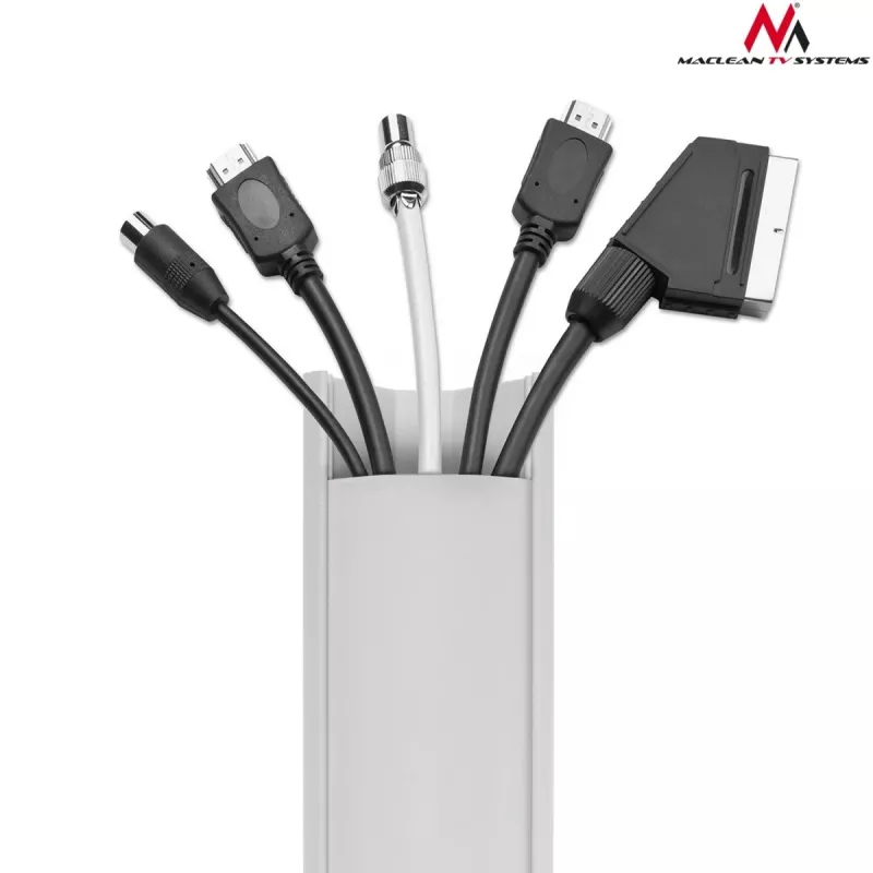 Kabeļu elastīgā caurule MACLEAN MCTV-575 grīdai, balta, 1,5 m, platums 43 mm, augstums 2,3–3,2 cm