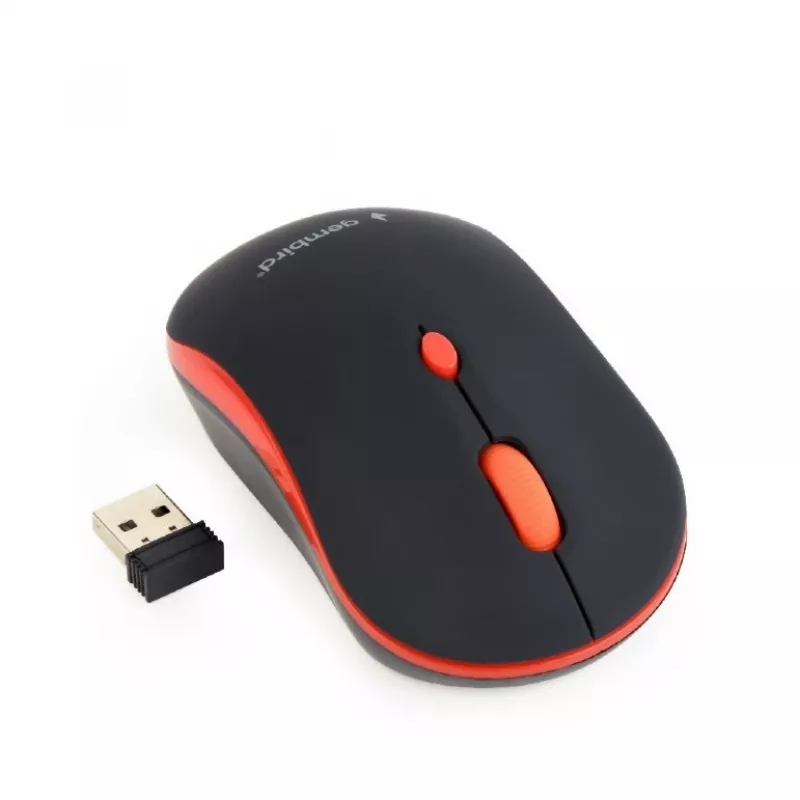 GEMBIRD MUSW-4B-03-R Bezvadu optiskā pele MUSW-4B-03-R 1600 DPI nano USB Melna-Sarkana