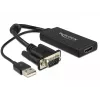 Kabelis DeLOCK 0,25 m VGA+USB2.0-A/HDMI