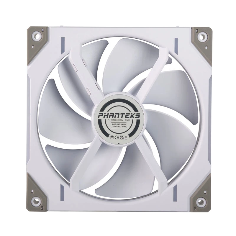 PHANTEKS D30-140 140mm ARGB korpusa ventilatori balts 3-pack