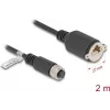 Tīkla kabelis DeLOCK M12 kabelis A-kodēts 8 kontaktu sievišķais uz RJ45 ligzdu Cat5e 2m Melns