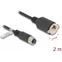 Tīkla kabelis DeLOCK M12 kabelis A-kodēts 8 kontaktu sievišķais uz RJ45 ligzdu Cat5e 2m Melns