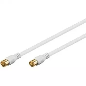Wentronic Goobay SAT savienojuma kabelis, F-Quick, 100% ekranēts, zelta pārklājums, balts, 2,5 m - F-Spraudnis (Quick) uz F-Spraudni (Quick) (62744)