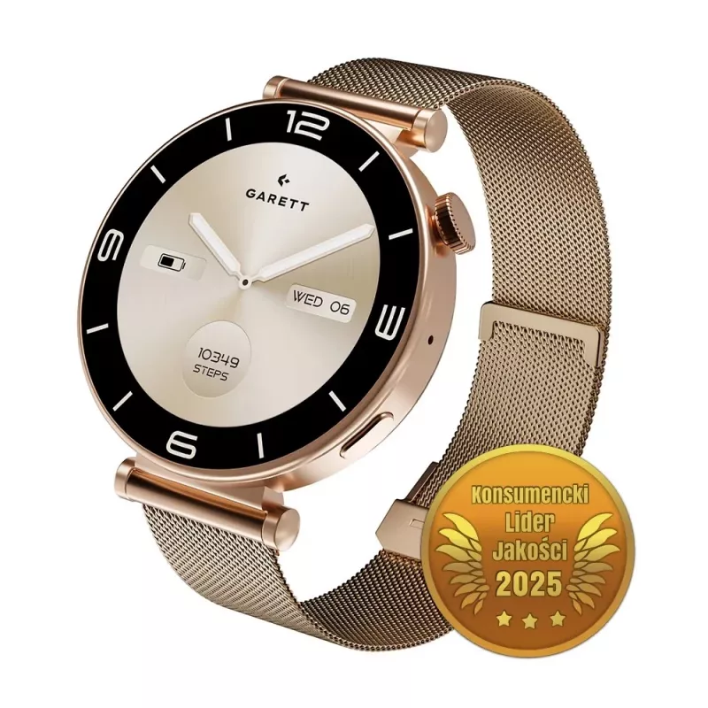 Viedpulkstenis Garett Rose Gold mesh