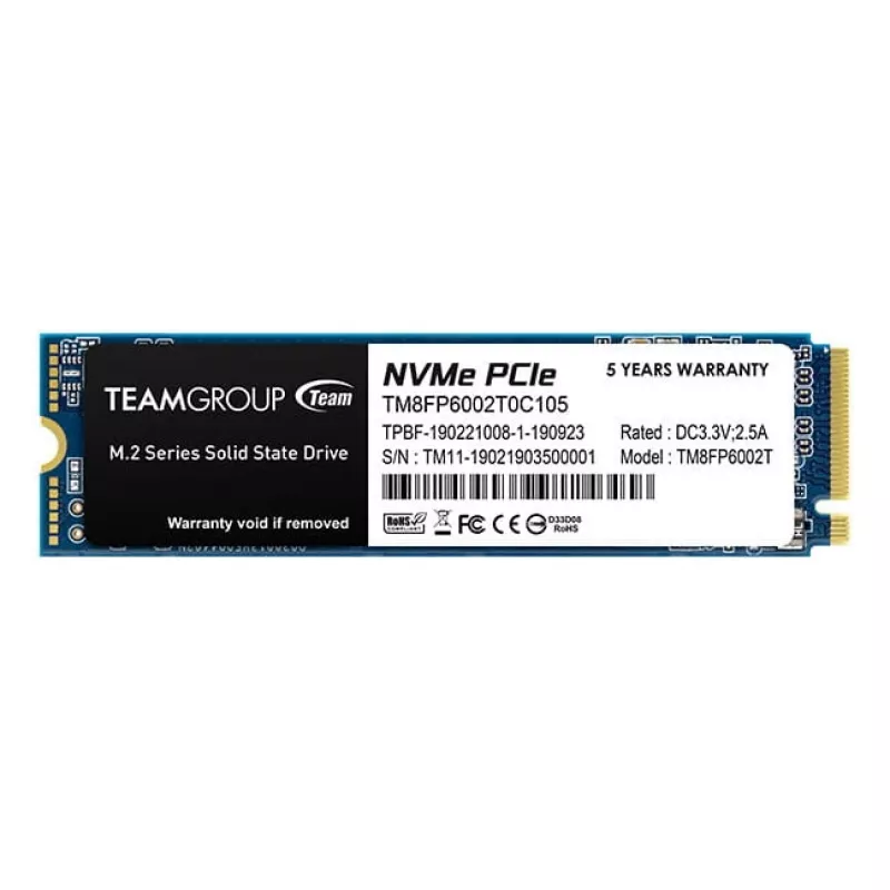 Team Group MP33 - SSD - 2TB - iekšējais - M.2 2280 - PCIe 3.0 x4 (NVMe) - melns (TM8FP6002T0C101)