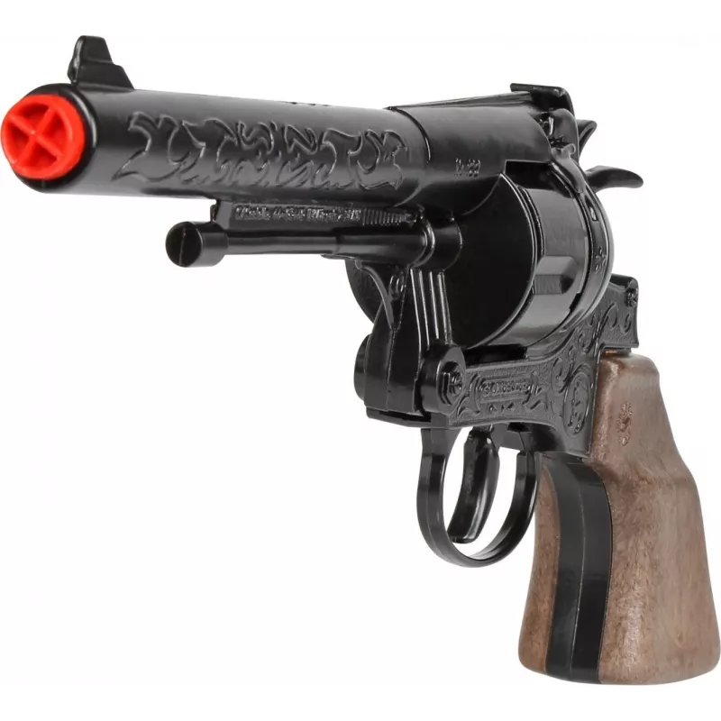 Pulio Metal Cowboy Revolver Gonher — metāla rotaļu patronu revolveris modelis 155122/6