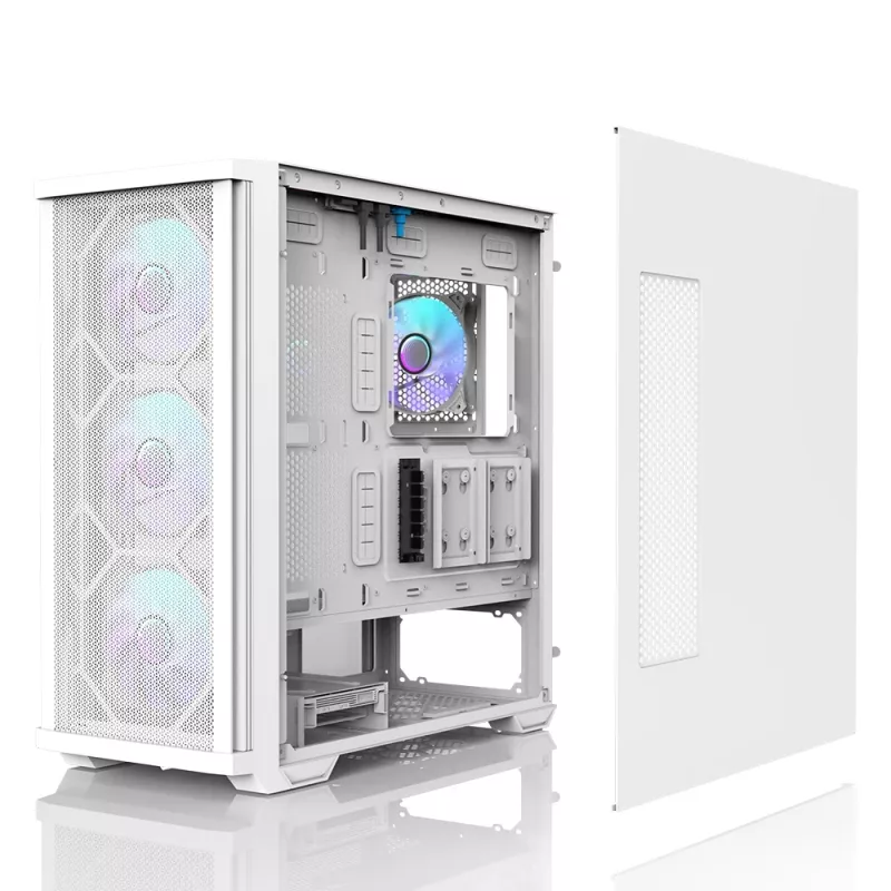 Zalman Z10 DUO ATX ZM-IF120 x4 Balts