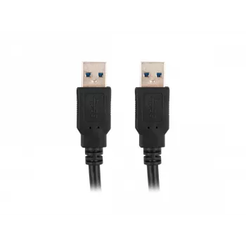 USB A uz USB A kabelis LANBERG CA-USBA-30CU-0018-BK — USB 3.2 Gen 1 (5 Gbit/s), 1,8 m, melns
