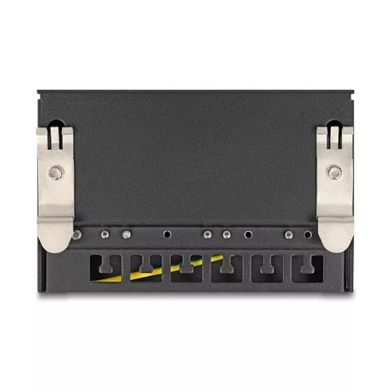 Plākstera panelis DELOCK Mini Desktop RJ45 6-portu Cat.6A ekranēts, metāla, melns, 80×22×125 mm