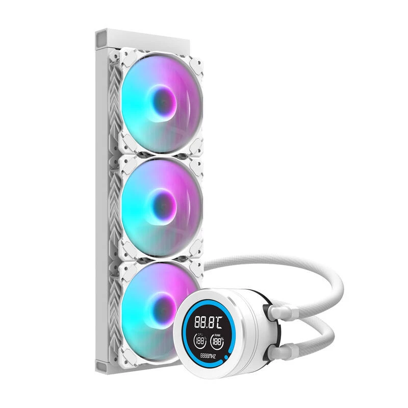 360 mm datora radiators Darkflash DN‑D360 balta — 360 mm dzesēšanas radiators šķidruma dzesēšanai datorā
