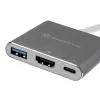 SilverStone SST-EP08C - USB 3.1 Type-C Adapteris uz HDMI/USB Type C/USB Type A - Sudraba
