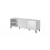 RTV skapis ABETO 150x42x52 balts/balts glancēts