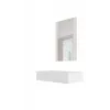 Tualetes galdiņš ar spoguli cama meble PAFOS 80×41,6×100 cm, balts matēts, MDF rāmis, 1 atvilktne