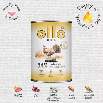Ollo Plus Kolagen turkey 400g dog food can