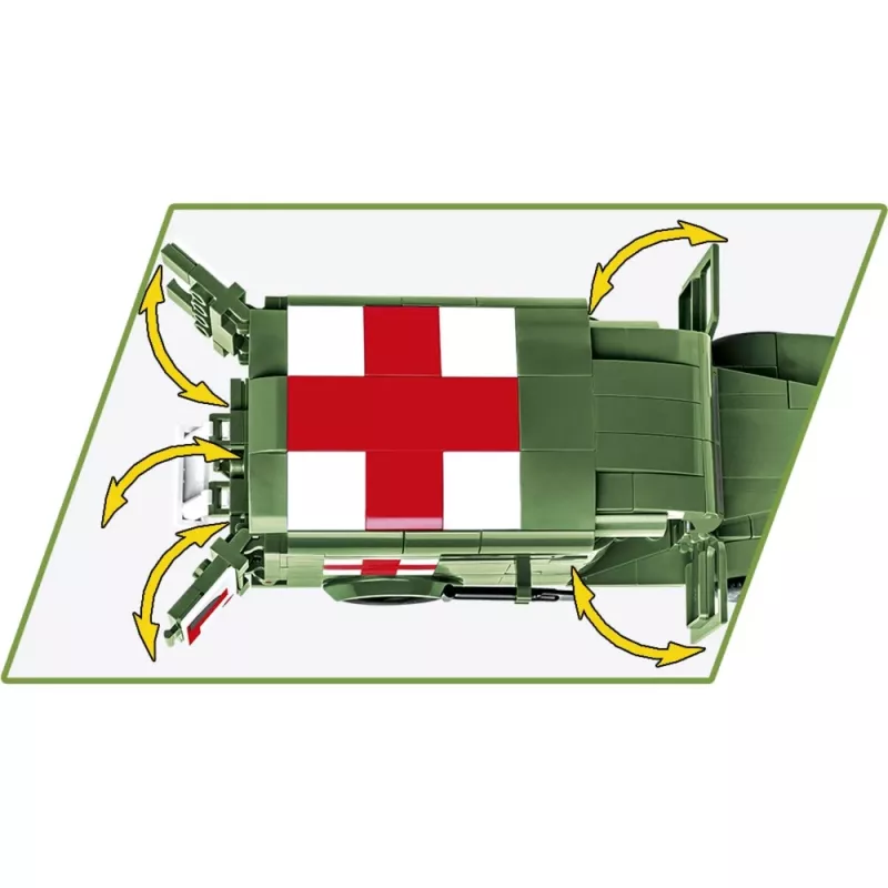 Konstruktors Cobi Dodge WC-54 Ambulances modelis 2257 1:35 mēroga būvēšanas komplekts