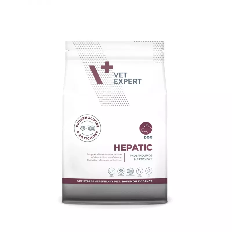 Sausā suņu barība VETEXPERT Veterinary Diet Hepatic 2 kg — terapeitiska aknu atbalsta barība, 17,5% olbaltumvielu, 11,5% tauku