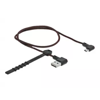 USB kabelis DeLOCK EASY-USB 2.0 A tipa spraudnis uz Micro-B spraudni 0,5 m melns