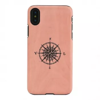 Viedtālruņa maciņš man and wood iPhone X/XS, melns, aizsargapvalks ar kompasa detaļu