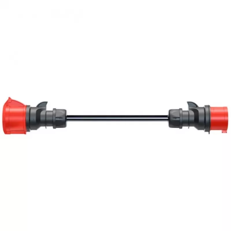 Adapteris Gemini flex 22 kW CEE sarkanam trīsfāzu strāvai 32A > CEE sarkans 16A melns 30cm