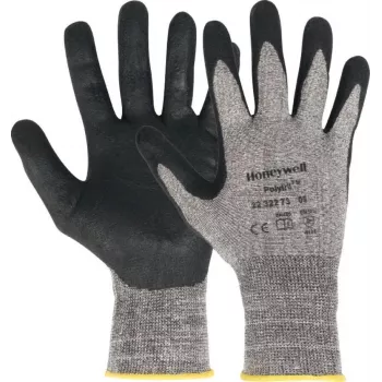 Darba cimdi Honeywell Polytril Air Comfort — Melni, Kokvilna/Likra/Poliamīds, Nitrila pārklājums, 7. izmērs