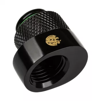 Adapteris BitsPower X-Cross G1/4 collas iekšējā vītne uz G1/4 collas ārējā vītne, 5 mm nobīde, matēti melns