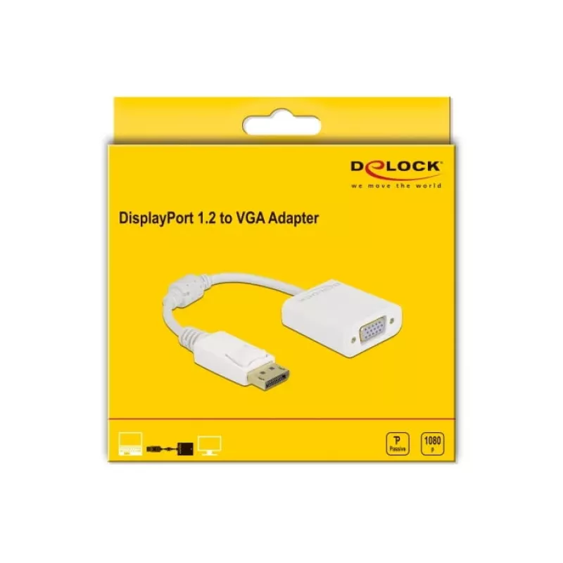 Adapteris DisplayPort 1.2 vīrišķais – VGA sievišķais DeLOCK 61007