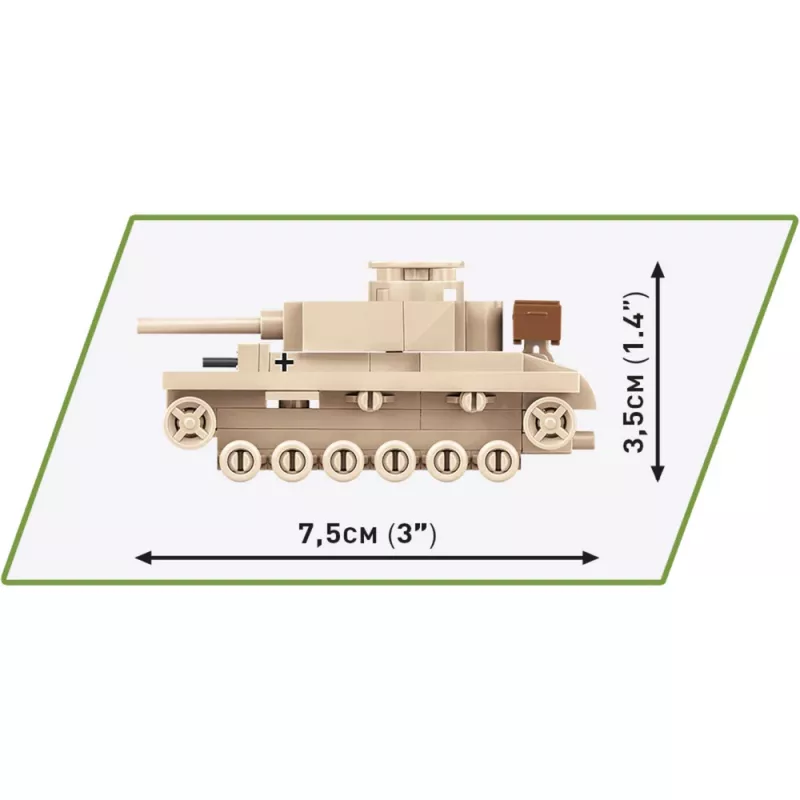 Būvēšanas komplekts Cobi Panzer III Ausf.L — 103 gab., ieteicamais vecums 6+, bēšs