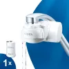 BRITA ON TAP V CU CE2 (1052067) krāna ūdens filtrs — 4 pakāpju, 600 L ietilpība, 3 režīmi, 5 adapteri, balts