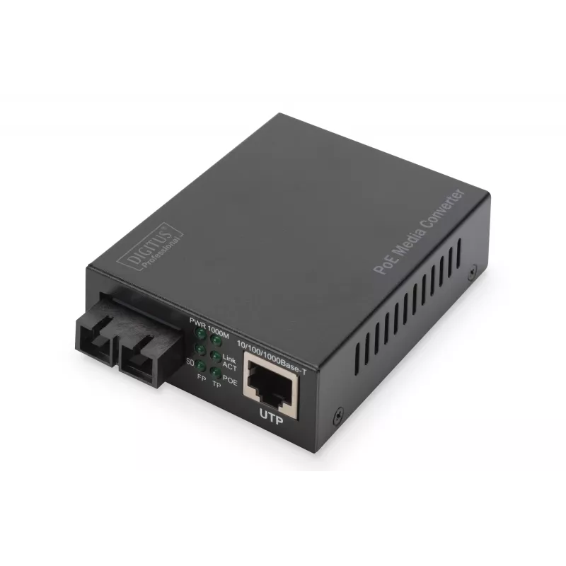 Digitus Gigabit PoE multivides pārveidotājs, RJ45 / SC, MM, PSE
