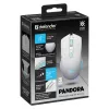 Bezvadu spēļu pele DEFENDER Pandora balta — piemērota abām rokām, 3200 DPI, 6 pogas, programmējama, optiska, USB