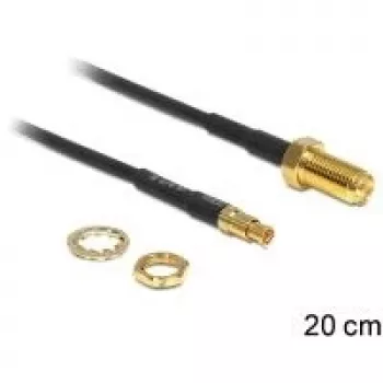 Koaksiālais kabelis DeLOCK 88483 RG-174 0,2 m RP-SMA TS-9 Melns