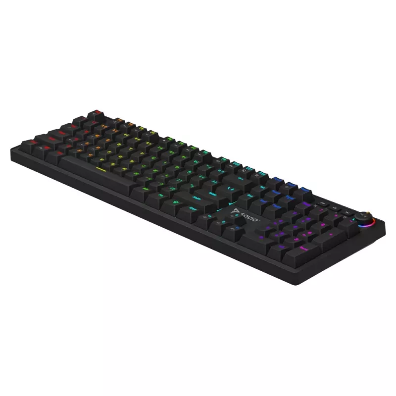 Mehāniskā spēļu tastatūra SAVIO STYX Outemu Red — pilna izmēra 104 taustiņu USB vadu, RGB, ANSI US International, 1,5 m, melna