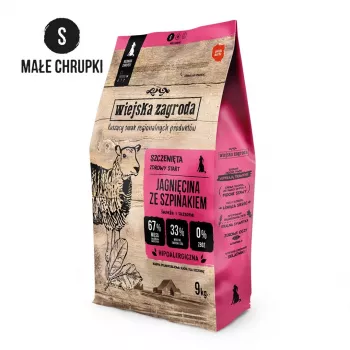 Lauku saimniecības jēra gaļa ar spinātiem S - sauso barību kucēniem - 9kg