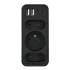 Strāvas sadalītājs MACLEAN MCE248 F/B — 3 maiņstrāvas rozetes (1x16A, 2x6A) un 4 USB porti (2xUSB‑A, 2xUSB‑C PD 20W), ES spraudnis, melns